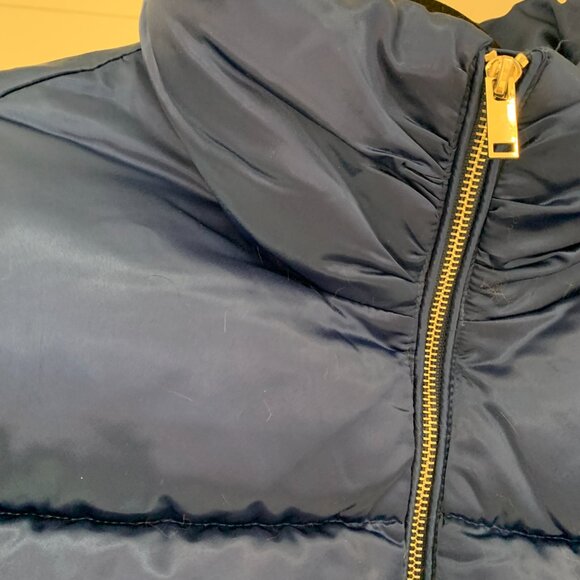 7 For All Mankind Short Blue Winter Puffer Jacket - Picture 2 of 5